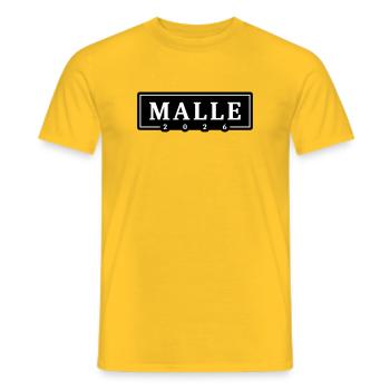 Malle 2026 Mallorca Holidays - Men's T-Shirt - yellow - Front - AI Model Male 178 dark (178cm)