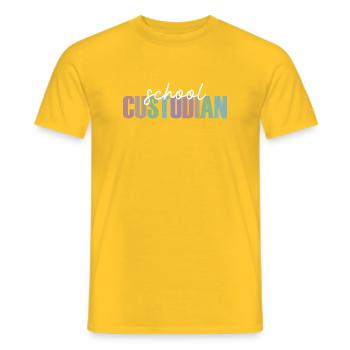 Gardien de l’école - T-shirt homme - jaune - Devant - AI Model Male 178 dark (178cm)