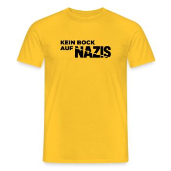 Kein_Bock_auf_Nazis - Männer T-Shirt - Gelb - Vorne - AI Model Male 178 dark (178cm)