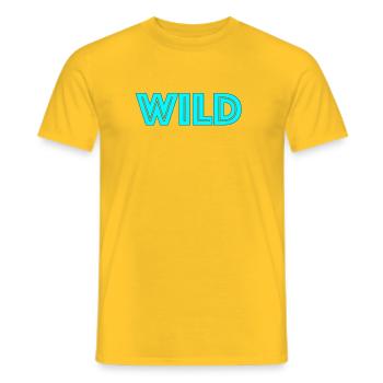 Wild Neon Lettering - Men's T-Shirt - yellow - Front - AI Model Male 178 dark (178cm)