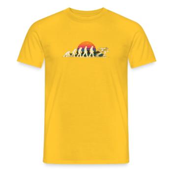 Evolution Inline Skating – Vom Menschen zum Skater - Männer T-Shirt - Gelb - Vorne - AI Model Male 178 dark (178cm)