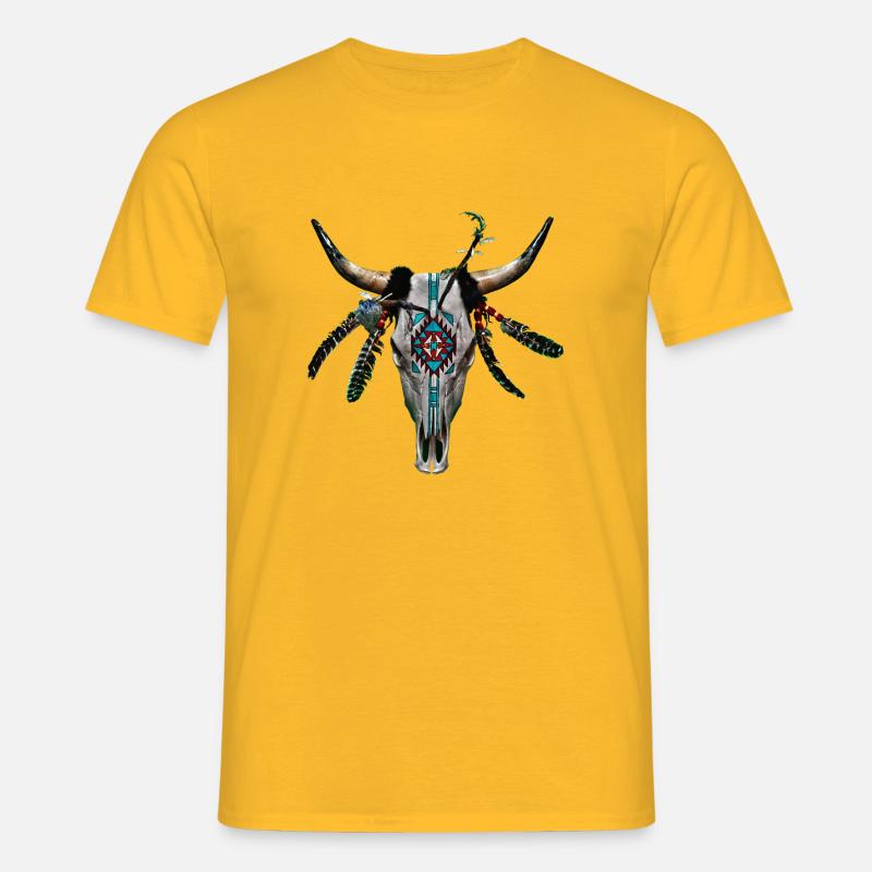 Schädel - Männer T-Shirt - Gelb