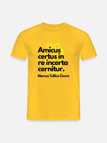 Amicus certus in re incerta cernitur - Männer T-Shirt - Gelb
