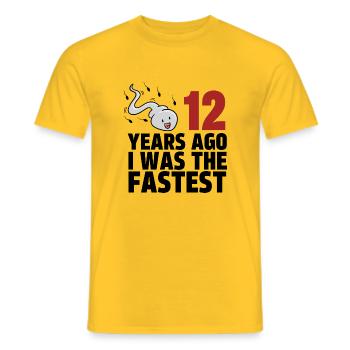 12 Years Ago I Was The Fastest - Men's T-Shirt - yellow - Front - AI Model Male 178 dark (178cm)
