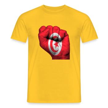 Fist Tunisie - T-shirt homme - jaune - Devant - AI Model Male 178 dark (178cm)