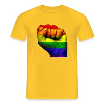 Fist Gay flag - T-shirt homme - jaune - Devant - AI Model Male 178 dark (178cm)