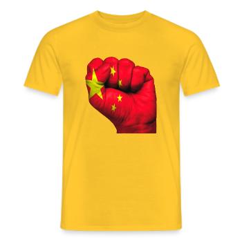 Fist Chine - T-shirt homme - jaune - Devant - AI Model Male 178 dark (178cm)