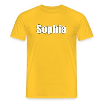 Sophia - (Nom du peuple) - T-shirt homme - jaune - Devant - AI Model Male 178 dark (178cm)