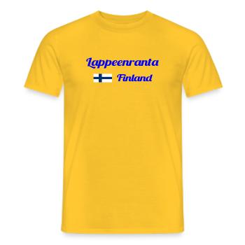 Lappeenranta, Finland- Stylish prints - Men's T-Shirt - yellow - Front - AI Model Male 178 dark (178cm)