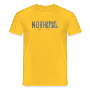 Nothing And That’s the Point Minimalistic Design - Men's T-Shirt - yellow - Front - AI Model Male 178 dark (178cm)