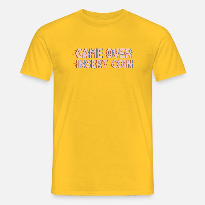 Retro Arcade Spielende Pixelglitch - Männer T-Shirt - Gelb