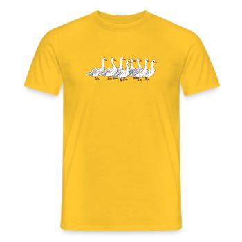 Geese - Men's T-Shirt - yellow - Front - AI Model Male 178 dark (178cm)
