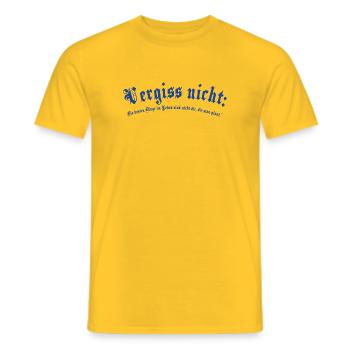Don't Forget Blue Gothic - Men's T-Shirt - yellow - Front - AI Model Male 178 dark (178cm)
