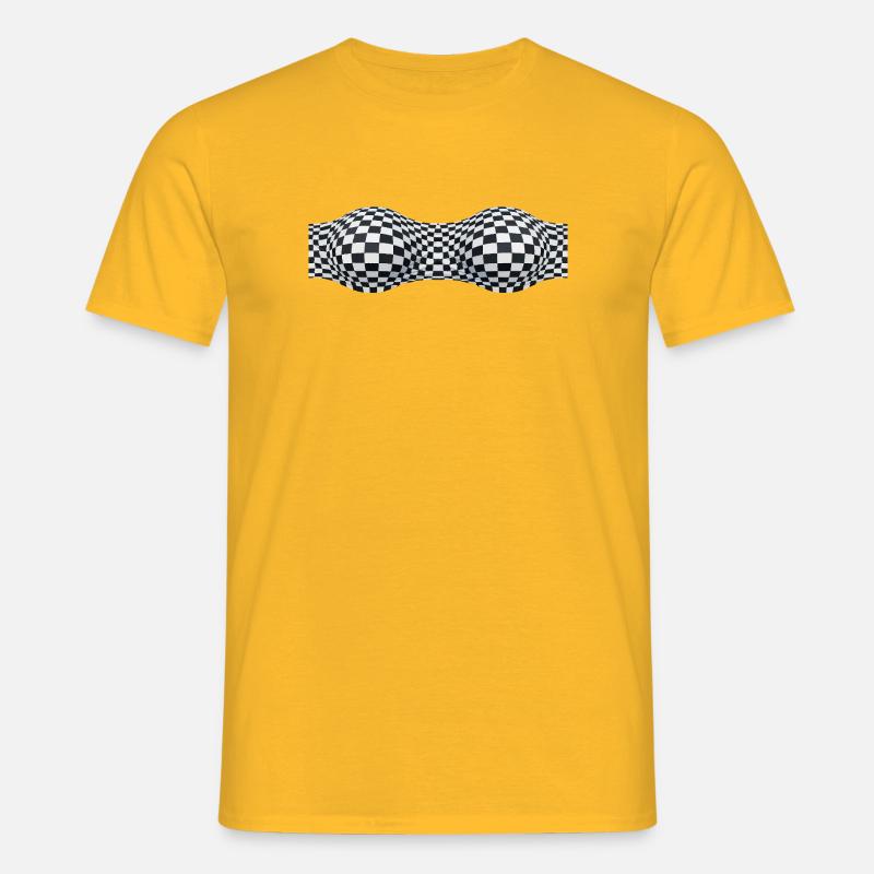 Folded Checkered Patterns - Men's T-Shirt - yellow