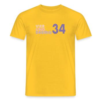 34. Geburtstag Geschenk Vierunddreißig - Männer T-Shirt - Gelb - Vorne - AI Model Male 178 dark (178cm)