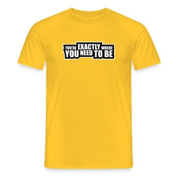 You're Exactly Where You Need To Be Inspiring - Men's T-Shirt - yellow - Front - AI Model Male 178 dark (178cm)