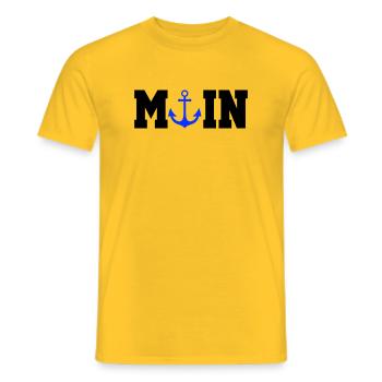 Blauer Anker Nautik Moin - Männer T-Shirt - Gelb - Vorne - AI Model Male 178 dark (178cm)