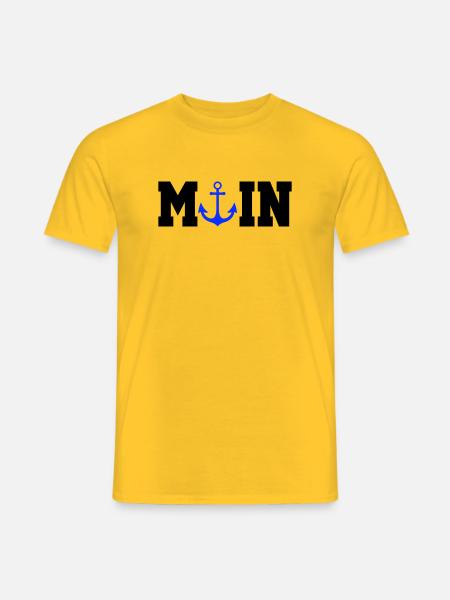 Blauer Anker Nautik Moin - Männer T-Shirt - Gelb