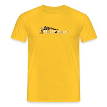 Mio Dominos Welt Dominos - Männer T-Shirt - Gelb - Vorne - AI Model Male 178 dark (178cm)