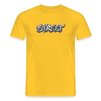 STREET Chrome Graffiti: Silver Street Art Classic - Männer T-Shirt - Gelb - Vorne - AI Model Male 178 dark (178cm)