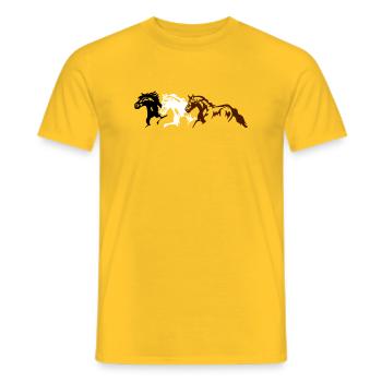 Chevaux, poneys, animaux, étalon, - T-shirt homme - jaune - Devant - AI Model Male 178 dark (178cm)