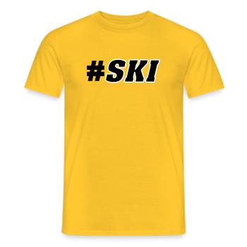Ski Piste - T-shirt homme - jaune - Devant - AI Model Male 178 dark (178cm)