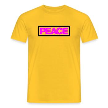 Typo PEACE Kontur 2C - Männer T-Shirt - Gelb - Vorne - AI Model Male 178 dark (178cm)