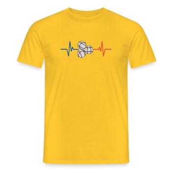 Pétanque Battement de Coeur Frankreich - Männer T-Shirt - Gelb - Vorne - AI Model Male 178 dark (178cm)