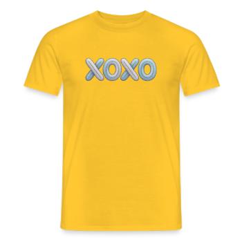 Broderie patchwork XOXO - T-shirt homme - jaune - Devant - AI Model Male 178 dark (178cm)