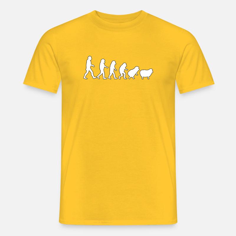 Evolution to Sheep: Herd Mindset - Men's T-Shirt - yellow