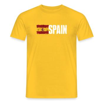 Espagne Typographie du drapeau grunge - T-shirt homme - jaune - Devant - AI Model Male 178 dark (178cm)