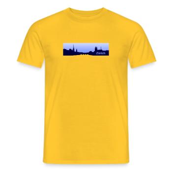 Zürich City - Skyline - Stadt - Design - Züri Love - Männer T-Shirt - Gelb - Vorne - AI Model Male 178 dark (178cm)