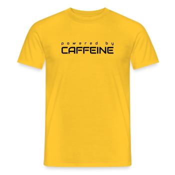 Angetrieben von Koffein - Männer T-Shirt - Gelb - Vorne - AI Model Male 178 dark (178cm)