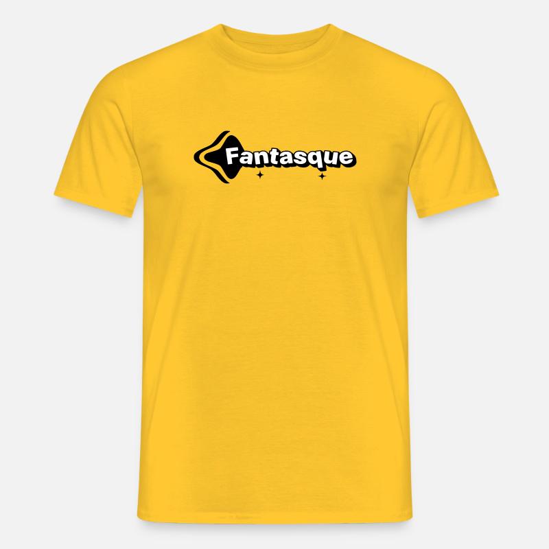 Verspieltes Schwarz-Weiß - Männer T-Shirt - Gelb