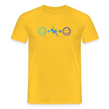 Geschenkidee für die Bouldererin mit Sportklettern - Männer T-Shirt - Gelb - Vorne - AI Model Male 178 dark (178cm)