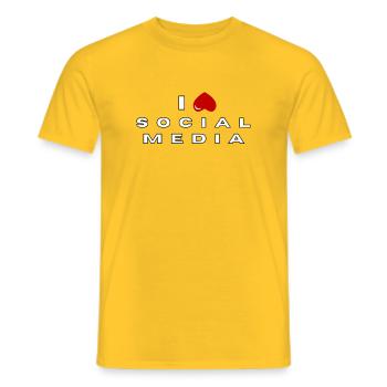 Ich hasse Social Media - Männer T-Shirt - Gelb - Vorne - AI Model Male 178 dark (178cm)