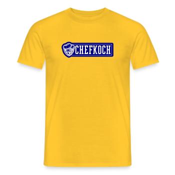 Chapeau de chef chef - T-shirt homme - jaune - Devant - AI Model Male 178 dark (178cm)