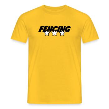 Drei-Sterne-Fechten: der beste Florettfechter - Männer T-Shirt - Gelb - Vorne - AI Model Male 178 dark (178cm)