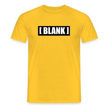 [ Blank ] No Logo Typography - Men's T-Shirt - yellow - Front - AI Model Male 178 dark (178cm)