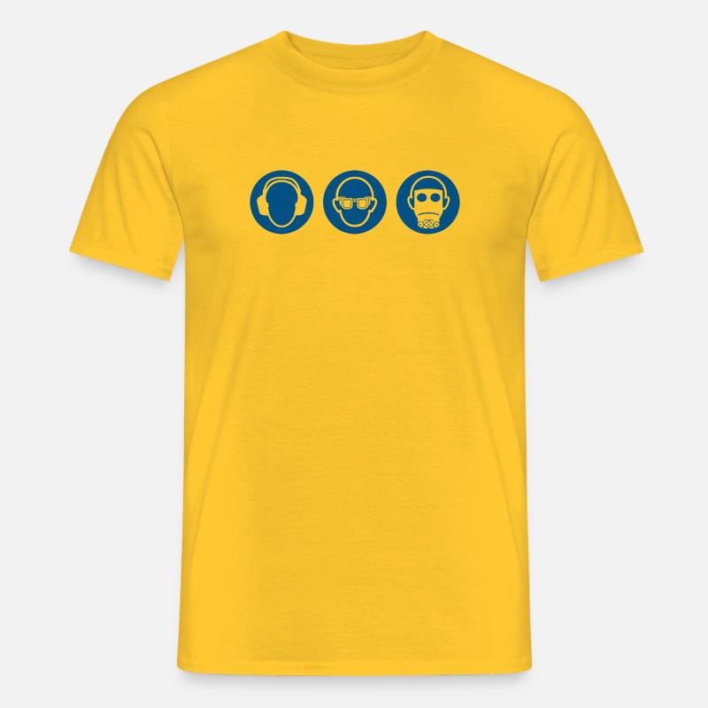 Three monkeys - hear, see, say nothing - Men’s T-shirt - yellow