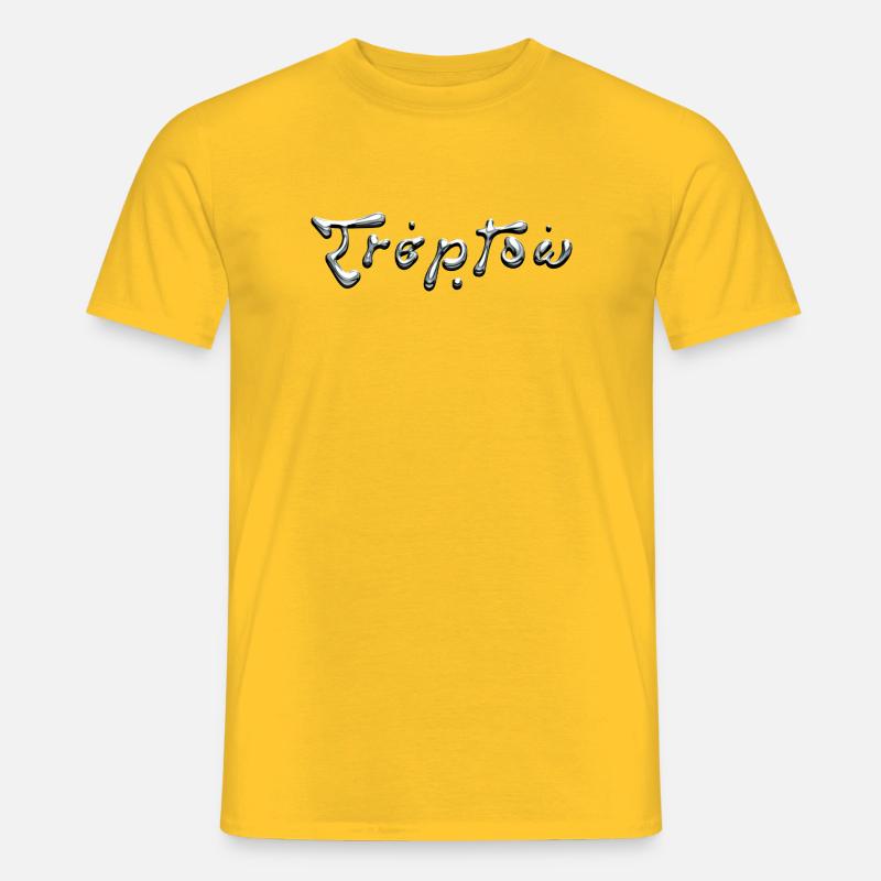 Treptow Liquid Chrome Typography - Männer T-Shirt - Gelb