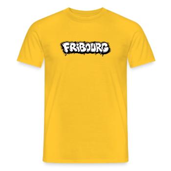Fribourg Bubble Graffiti - Männer T-Shirt - Gelb - Vorne - AI Model Male 178 dark (178cm)