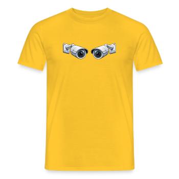 Surveillance Camera - Men's T-Shirt - yellow - Front - AI Model Male 178 dark (178cm)
