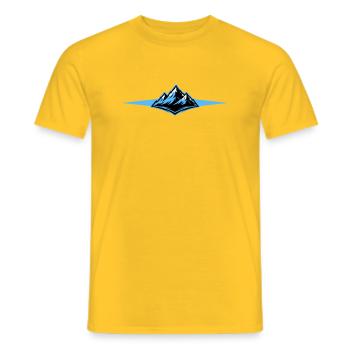 Mountains icon line - Men's T-Shirt - yellow - Front - AI Model Male 178 dark (178cm)