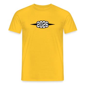 2026 Jahr - Männer T-Shirt - Gelb - Vorne - AI Model Male 178 dark (178cm)