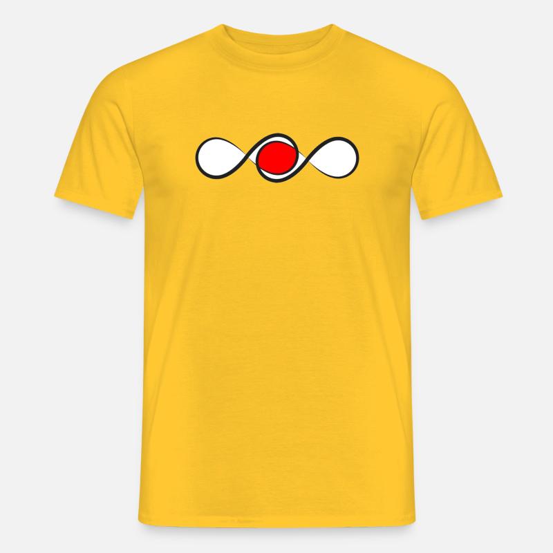 Ligne éternelle avec accent rouge - T-shirt homme - jaune