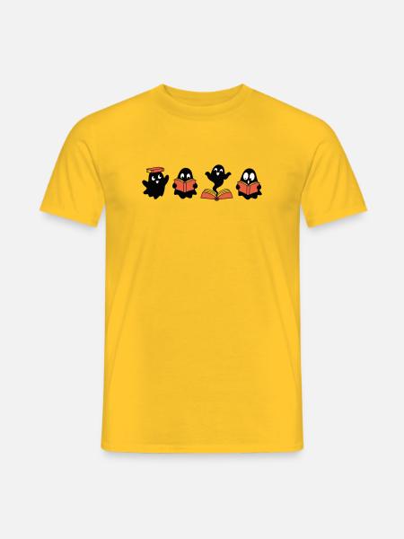 Unheimliche Buchclub-Geister lesen Bücher - Männer T-Shirt - Gelb