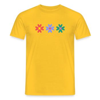 BLUME. BLUME. NATUR. ÖKOLOGIE. GLÜCK. ZEN - Männer T-Shirt - Gelb - Vorne - AI Model Male 178 dark (178cm)