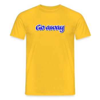 Réclamation Go away - Vectorgraphic - T-shirt homme - jaune - Devant - AI Model Male 178 dark (178cm)