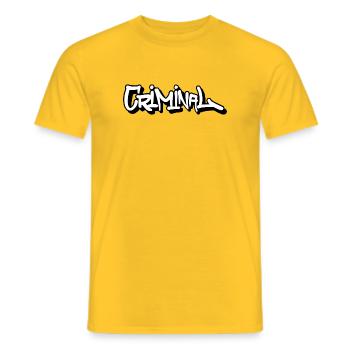 Étiquette criminelle - T-shirt homme - jaune - Devant - AI Model Male 178 dark (178cm)